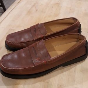 Tod's leather loafers - red